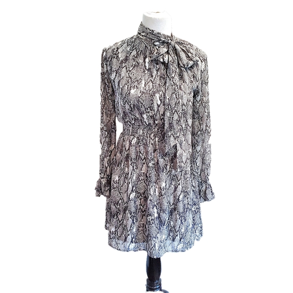 FAVLUX Dresses & Skirts - FAVLUX Snake Print Sheer Lined Dress Small